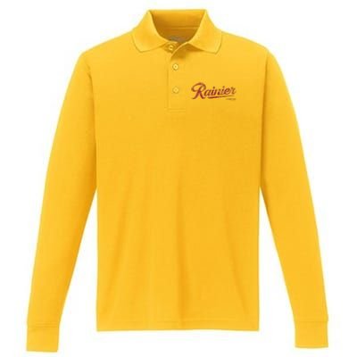 Rainier Beer Mountain Fresh Performance Long Sleeve Polo