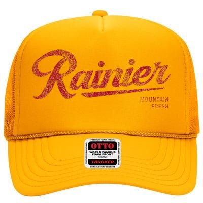 Rainier Beer Mountain Fresh High Crown Mesh Back Trucker Hat