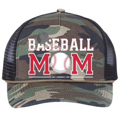 Retro Baseball Mom Mama Baseball Life Softball Life Game Day Gift Retro Rope Trucker Hat Cap