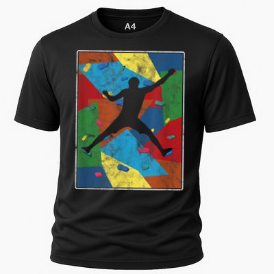 Retro Bouldering Mountaineer Mountain Climber Rock Climbing Performance Shirt