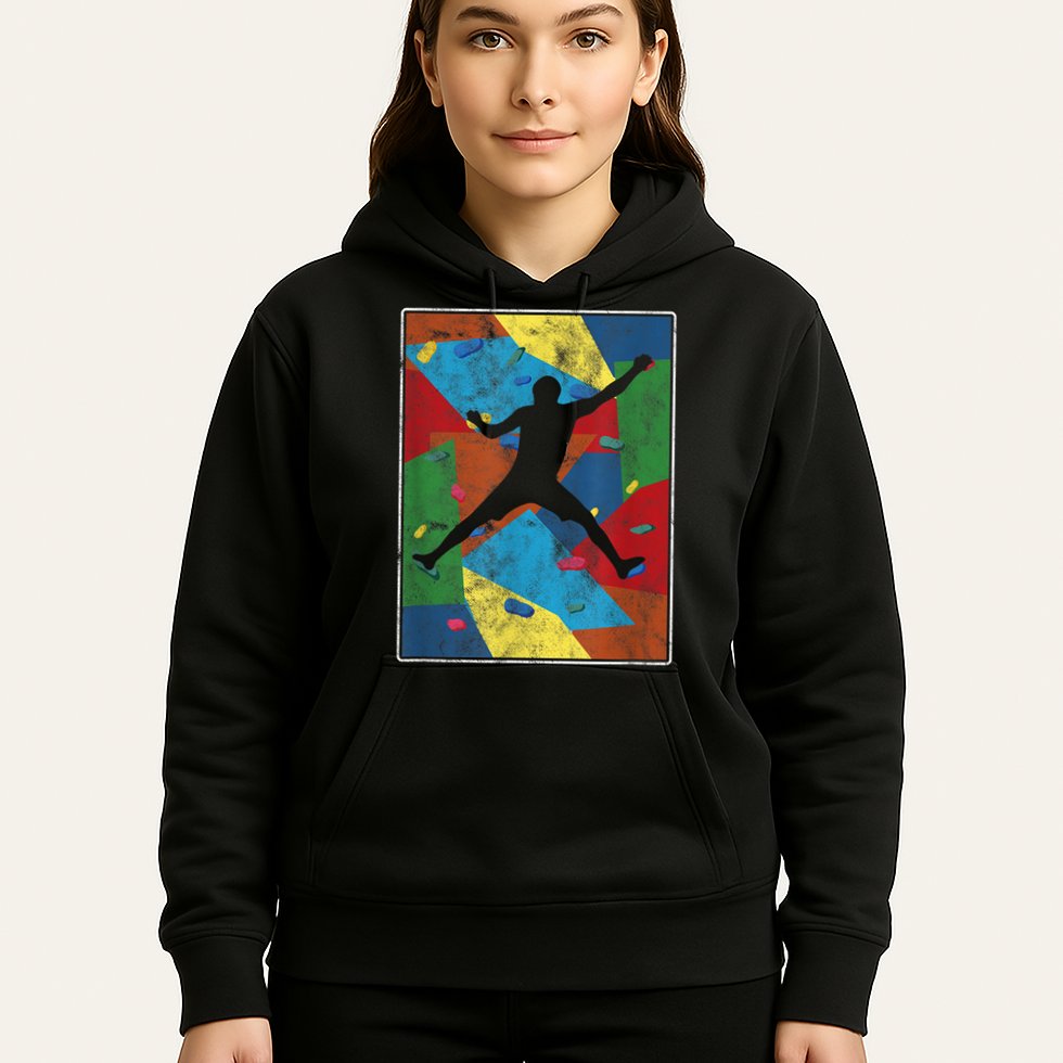 Retro Bouldering Mountaineer Mountain Climber Rock Climbing Hoodie