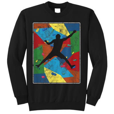 Retro Bouldering Mountaineer Mountain Climber Rock Climbing Sweatshirt