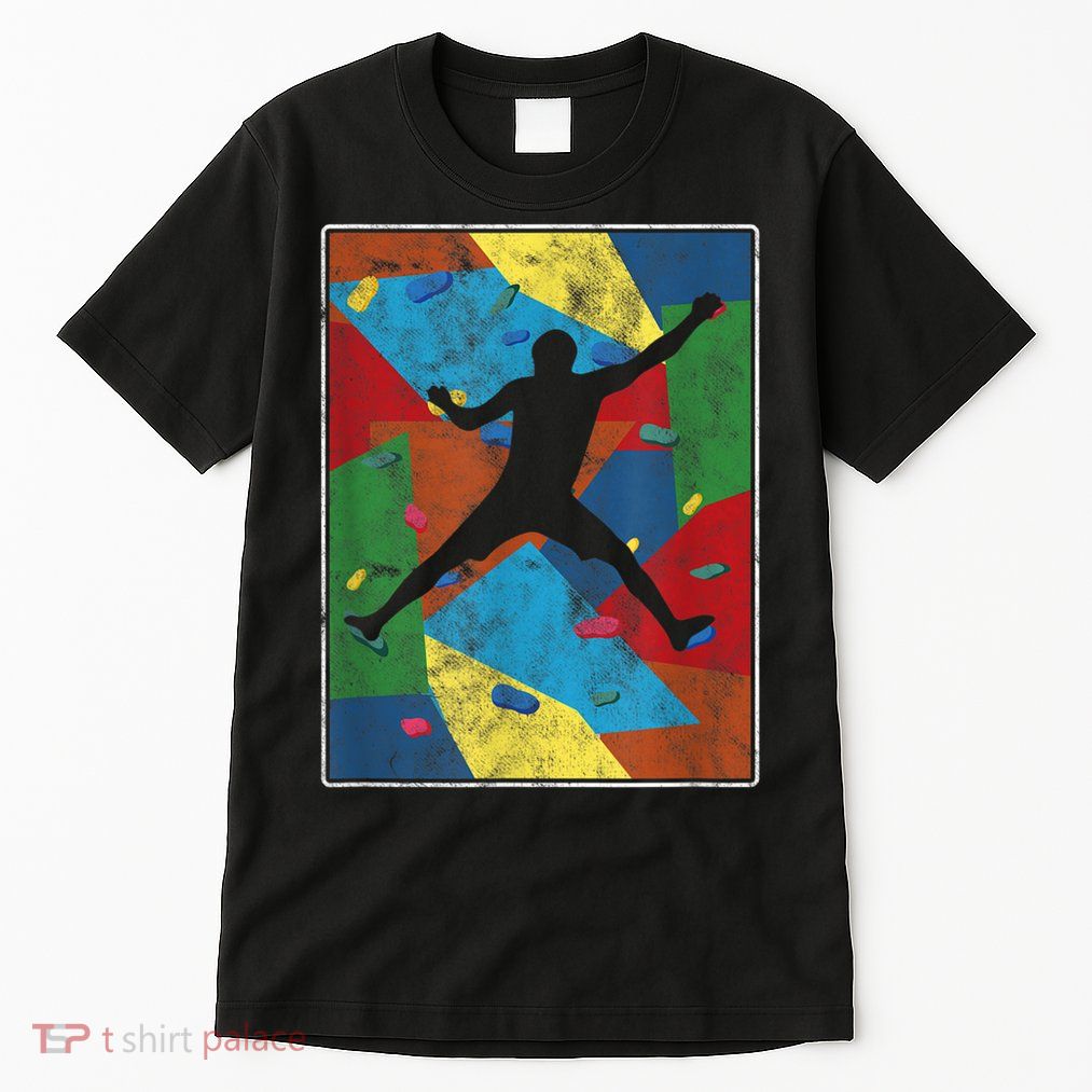 Retro Bouldering Mountaineer Mountain Climber Rock Climbing Tall T-Shirt