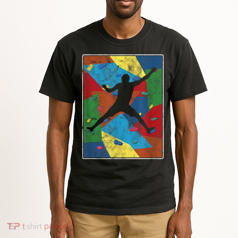 Retro Bouldering Mountaineer Mountain Climber Rock Climbing Tall T-Shirt