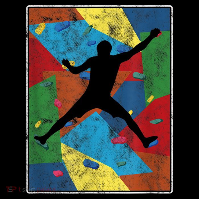 Retro Bouldering Mountaineer Mountain Climber Rock Climbing Tall T-Shirt