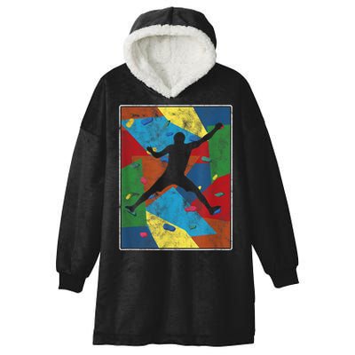 Retro Bouldering Mountaineer Mountain Climber Rock Climbing Hooded Wearable Blanket