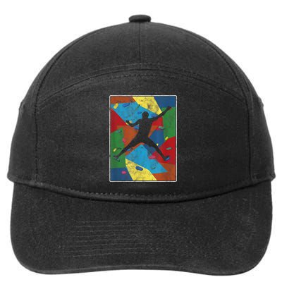 Retro Bouldering Mountaineer Mountain Climber Rock Climbing 7-Panel Snapback Hat