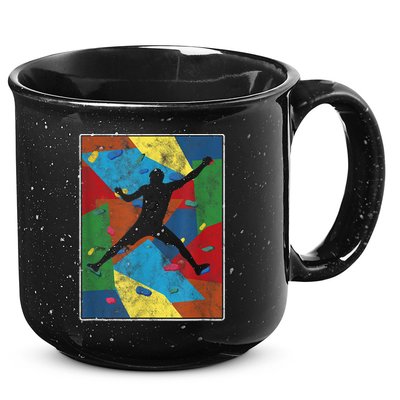 Retro Bouldering Mountaineer Mountain Climber Rock Climbing 15oz Campfire Ceramic Mug