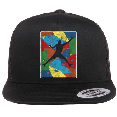 Retro Bouldering Mountaineer Mountain Climber Rock Climbing Flatbill Hat