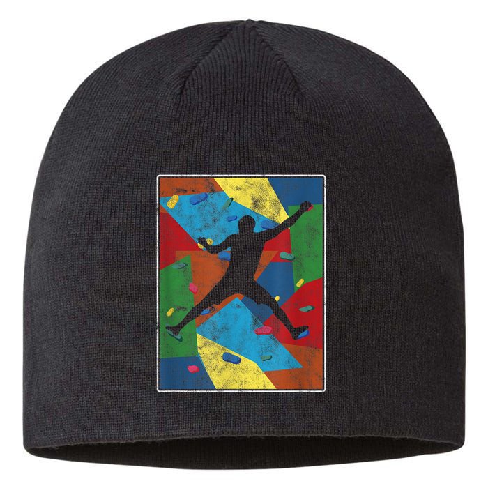 Retro Bouldering Mountaineer Mountain Climber Rock Climbing Sustainable Beanie