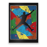 Retro Bouldering Mountaineer Mountain Climber Rock Climbing Poster