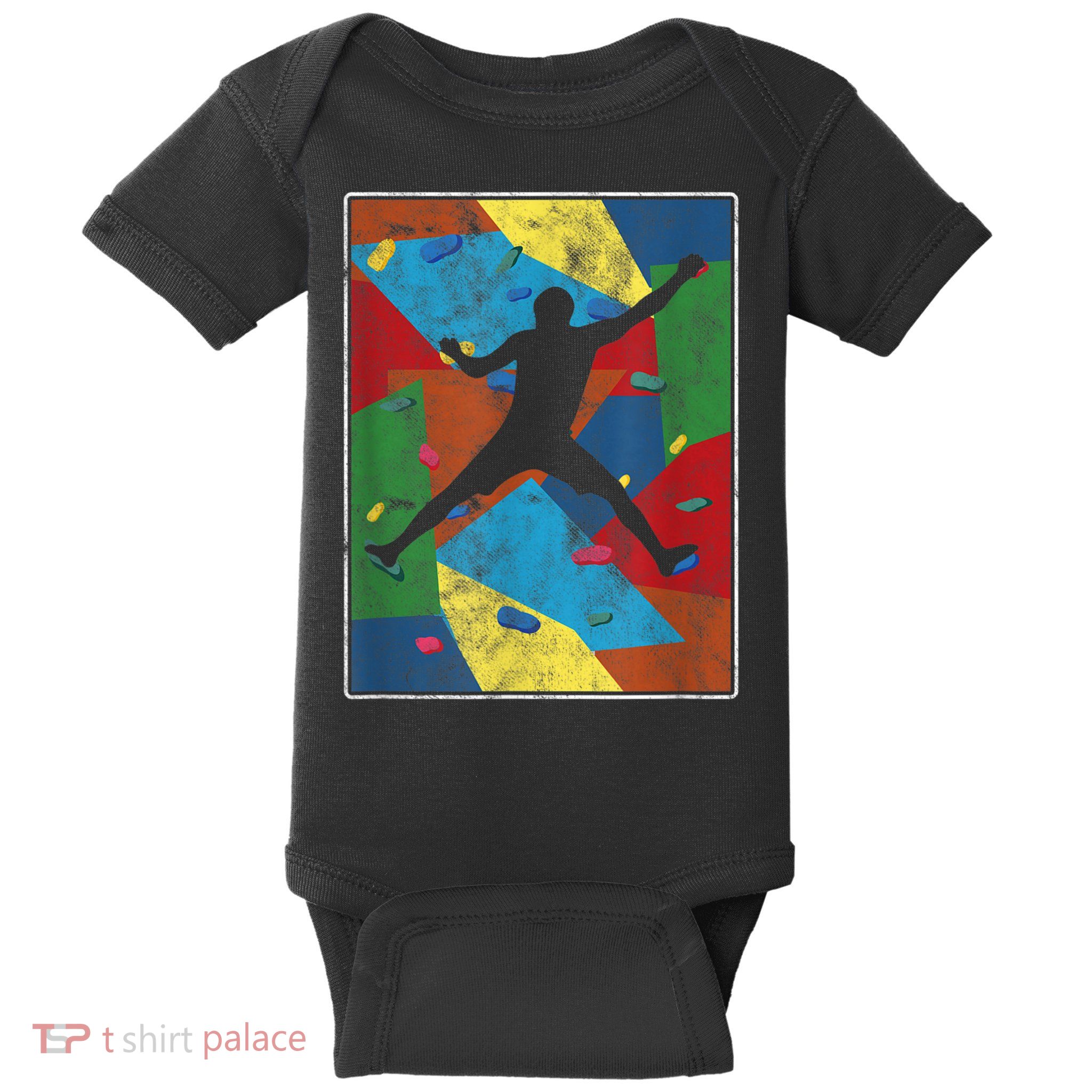 Retro Bouldering Mountaineer Mountain Climber Rock Climbing Baby Bodysuit