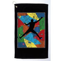 Retro Bouldering Mountaineer Mountain Climber Rock Climbing Golf Towel