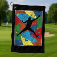Retro Bouldering Mountaineer Mountain Climber Rock Climbing Golf Towel