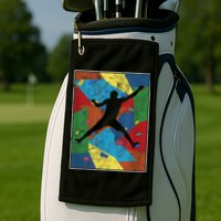 Retro Bouldering Mountaineer Mountain Climber Rock Climbing Golf Towel