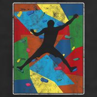 Retro Bouldering Mountaineer Mountain Climber Rock Climbing Golf Towel