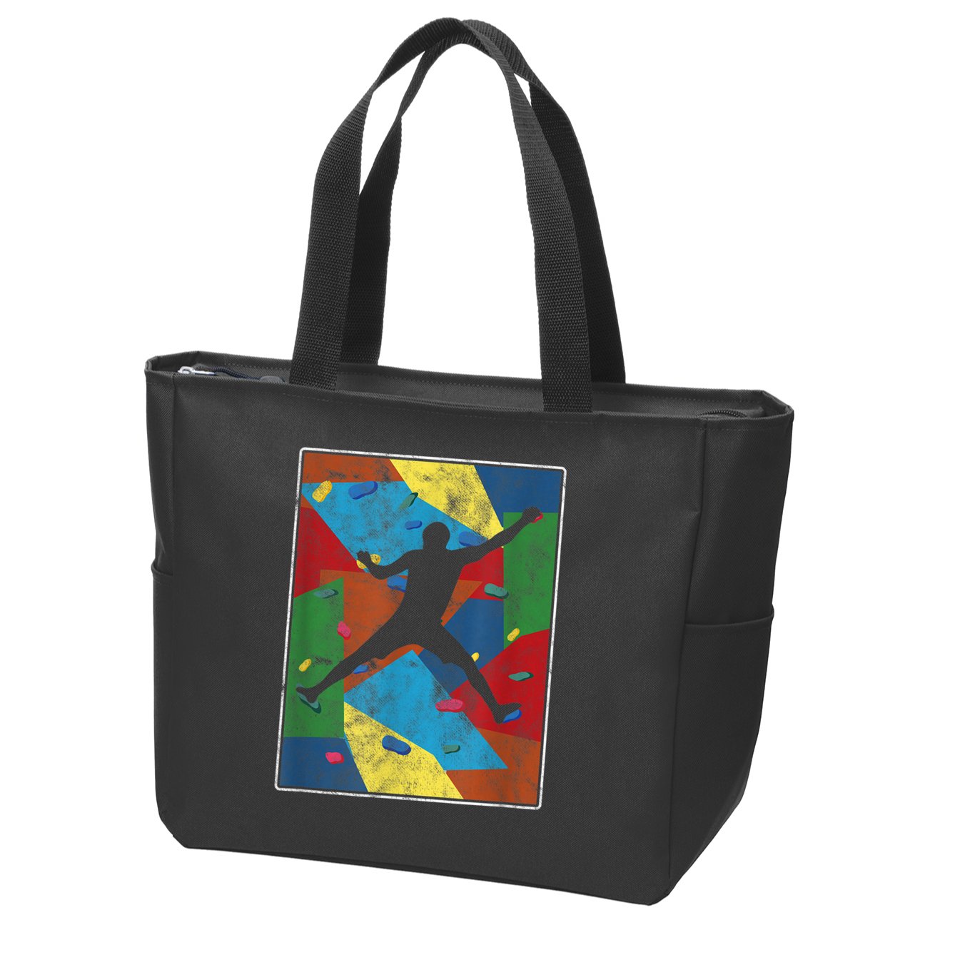 Retro Bouldering Mountaineer Mountain Climber Rock Climbing Zip Tote Bag