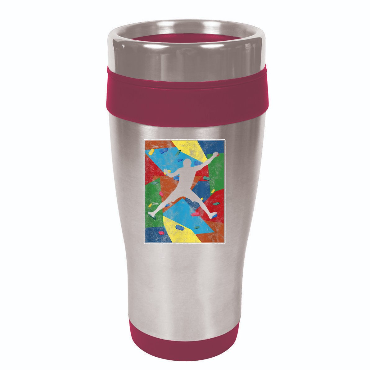 Retro Bouldering Mountaineer Mountain Climber Rock Climbing 16oz Travel Tumbler