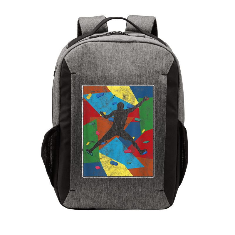 Retro Bouldering Mountaineer Mountain Climber Rock Climbing Vector Backpack