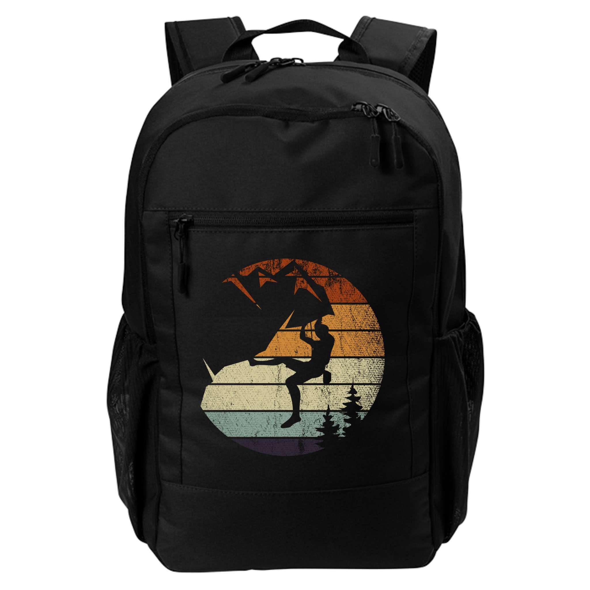 Retro Bouldering Mountain Climber Climb Sports Rock Climbing Gift Backpack