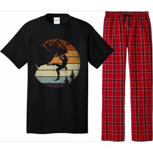 Retro Bouldering Mountain Climber Climb Sports Rock Climbing Gift Pajama Set