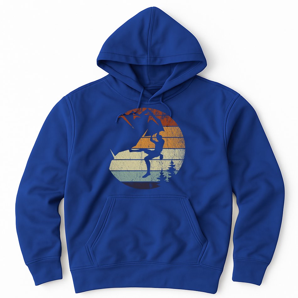 Retro Bouldering Mountain Climber Climb Sports Rock Climbing Gift Hoodie