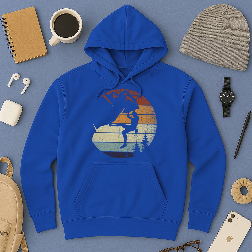 Retro Bouldering Mountain Climber Climb Sports Rock Climbing Gift Hoodie