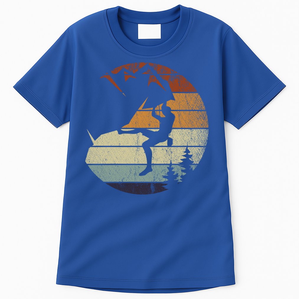 Retro Bouldering Mountain Climber Climb Sports Rock Climbing Gift Tall T-Shirt