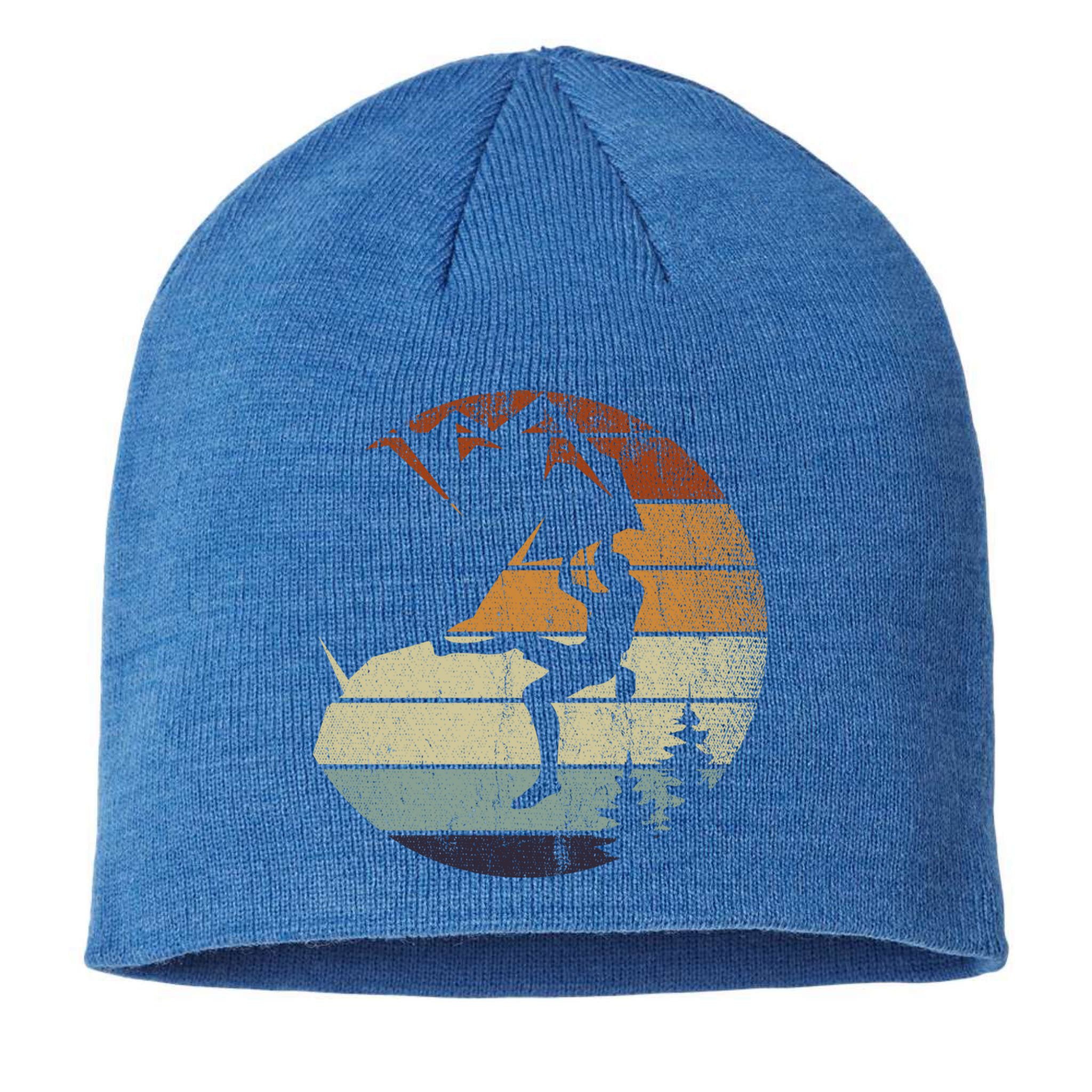 Retro Bouldering Mountain Climber Climb Sports Rock Climbing Gift Sustainable Beanie