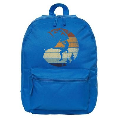 Retro Bouldering Mountain Climber Climb Sports Rock Climbing Gift 16 in Basic Backpack