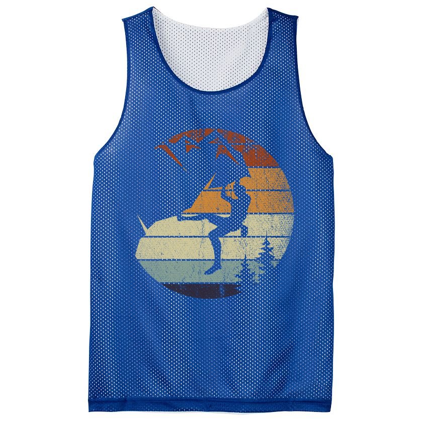 Retro Bouldering Mountain Climber Climb Sports Rock Climbing Gift Mesh Reversible Basketball Jersey Tank