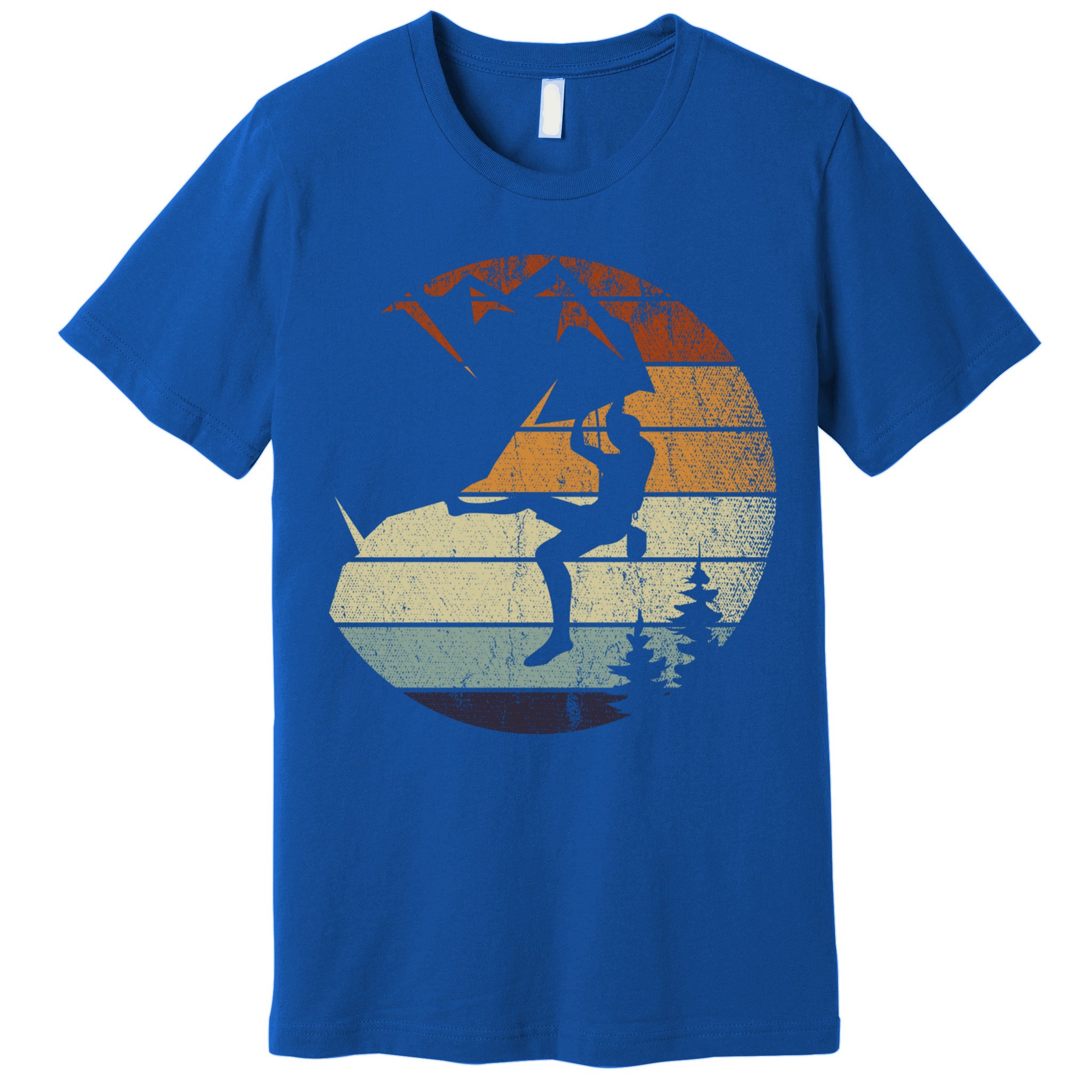 Retro Bouldering Mountain Climber Climb Sports Rock Climbing Gift Premium T-Shirt