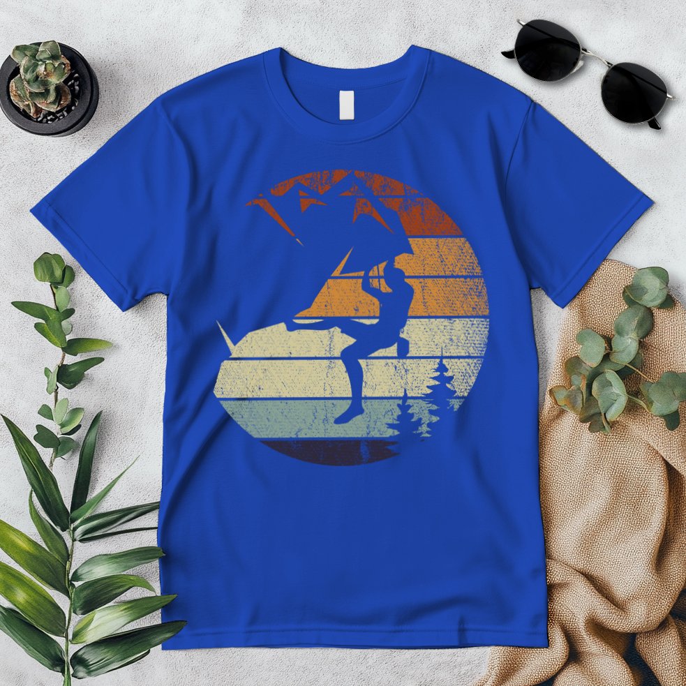 Retro Bouldering Mountain Climber Climb Sports Rock Climbing Gift Premium T-Shirt