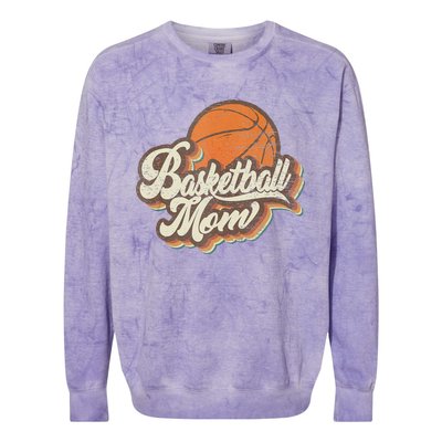 Retro Basketball Mom Sports Mama Mothers Day Colorblast Crewneck Sweatshirt