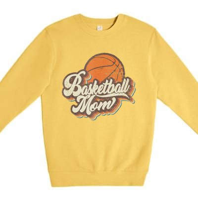 Retro Basketball Mom Sports Mama Mothers Day Premium Crewneck Sweatshirt