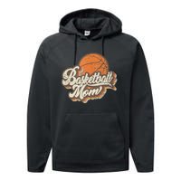 Retro Basketball Mom Sports Mama Mothers Day Performance Fleece Hoodie