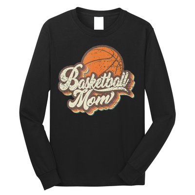 Retro Basketball Mom Sports Mama Mothers Day Long Sleeve Shirt