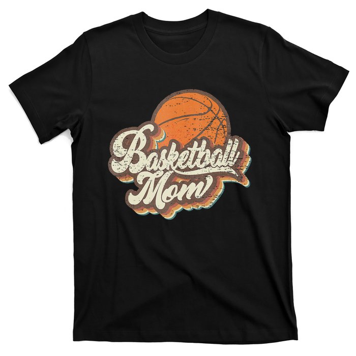 Retro Basketball Mom Sports Mama Mothers Day T-Shirt