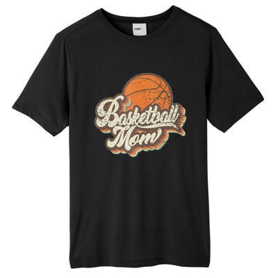 Retro Basketball Mom Sports Mama Mothers Day Tall Fusion ChromaSoft Performance T-Shirt