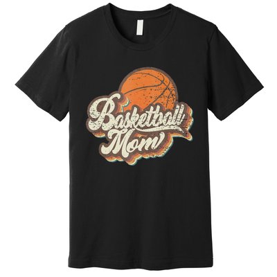 Retro Basketball Mom Sports Mama Mothers Day Premium T-Shirt