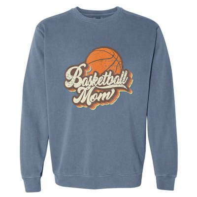 Retro Basketball Mom Sports Mama Mothers Day Garment-Dyed Sweatshirt