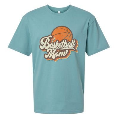 Retro Basketball Mom Sports Mama Mothers Day Sueded Cloud Jersey T-Shirt