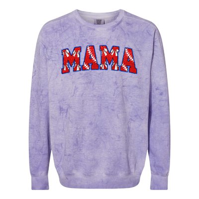 Retro Baseball Mom Mama Baseball Life Softball Life Game Day Gift Colorblast Crewneck Sweatshirt