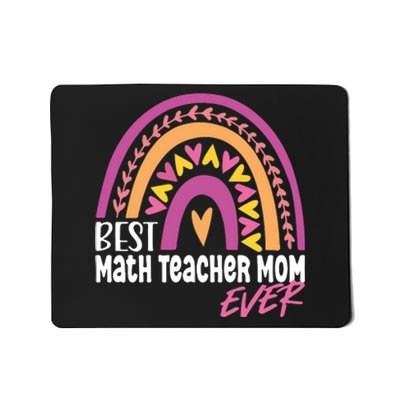 Rainbow Best Math Teacher Mom Leopard Mother's Day Mousepad