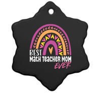 Rainbow Best Math Teacher Mom Leopard Mother's Day Ceramic Star Ornament