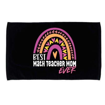 Rainbow Best Math Teacher Mom Leopard Mother's Day Microfiber Hand Towel