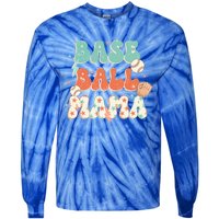 Retro Baseball Mama Sport American Mama Sport Mom Gift Tie-Dye Long Sleeve Shirt