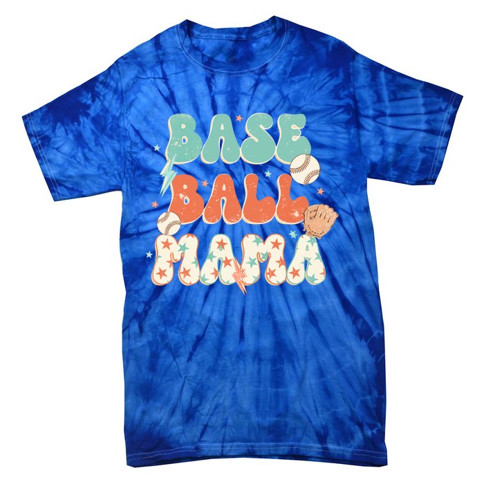 Retro Baseball Mama Sport American Mama Sport Mom Gift Tie-Dye T-Shirt