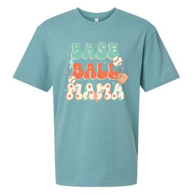 Retro Baseball Mama Sport American Mama Sport Mom Gift Sueded Cloud Jersey T-Shirt