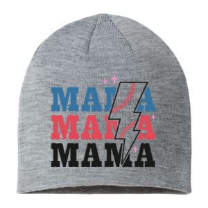 Retro Baseball Mama Lightning Softball Mom Mothers Day Sustainable Beanie